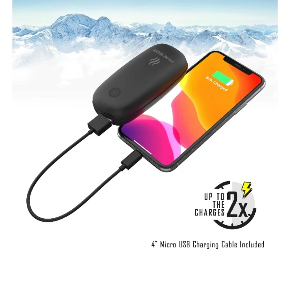 Pocket Juice Hybrid Heat, Rechargeable Pocket Hand Warmer and 5200mAh USB Power